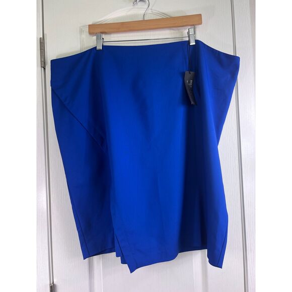 Lane Bryant Women's Blue Double Weave Stretch Skirt Size 28 - New With Tags - Picture 2 of 11